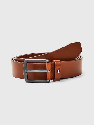 Brown Tommy Hilfiger Plus Denton Leather Men's Belts | TH346QDW