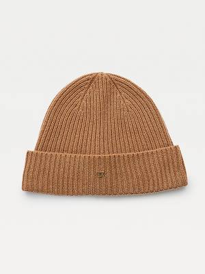 Brown Tommy Hilfiger Pure Cashmere Beanie Women's Hats | TH637RDX