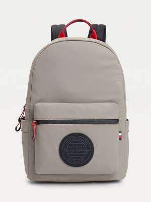 Brown Tommy Hilfiger Recycled Polyester Signature Logo Backpack Men's Bags | TH045AUH