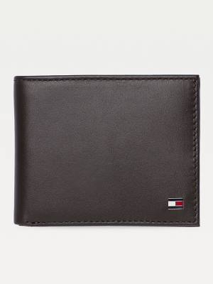 Brown Tommy Hilfiger Small Embossed Bifold Men's Wallets | TH395XWY