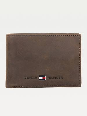 Brown Tommy Hilfiger Small Leather Men's Wallets | TH038EUA