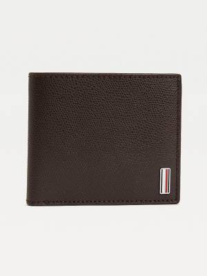 Brown Tommy Hilfiger TH Business Leather Men's Wallets | TH791VPJ