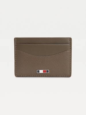 Brown Tommy Hilfiger TH Business Small Leather Card Holder Men's Wallets | TH589GZU