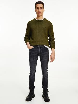 Brown Tommy Hilfiger Textured Relaxed Fit Jumper Men's Sweaters | TH239GAP