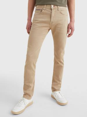 Denim Tommy Hilfiger Bleecker Slim Solid Colour Men's Jeans | TH824CQS