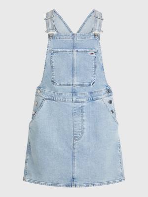 Denim Tommy Hilfiger Curve Denim Dungaree Women's Dress | TH810WJQ