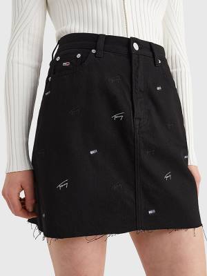 Denim Tommy Hilfiger Embroidery Denim Mini Women's Skirts | TH058AQR