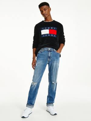 Denim Tommy Hilfiger Ethan Straight Relaxed Distressed Men's Jeans | TH863KSM