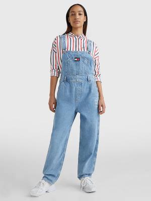 Denim Tommy Hilfiger Hemp Denim Dungarees Women's Jeans | TH034UOR