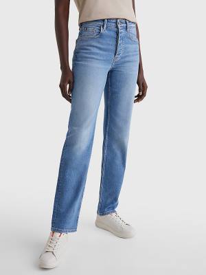 Denim Tommy Hilfiger High Rise Straight Faded Women's Jeans | TH682CAS