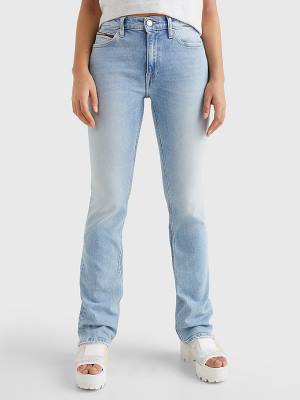 Denim Tommy Hilfiger Maddie Mid Rise Bootcut Faded Women's Jeans | TH704NEG