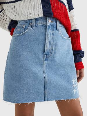 Denim Tommy Hilfiger Mom Distressed Denim Women's Skirts | TH825YGN