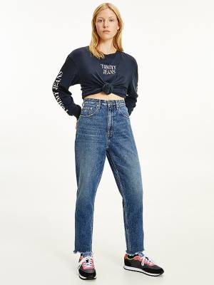 Denim Tommy Hilfiger Mom Ultra High Rise Tapered Hemp Women's Jeans | TH634HRI