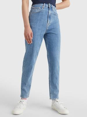 Denim Tommy Hilfiger Mom Ultra High Rise Tapered Women's Jeans | TH795FUN