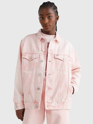 Denim Tommy Hilfiger Oversized Denim Trucker Women's Jackets | TH146CLT