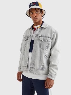 Denim Tommy Hilfiger Oversized Rigid Denim Men's Jackets | TH572KYX