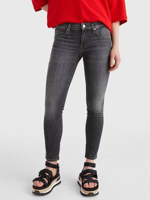 Denim Tommy Hilfiger Scarlett Low Rise Skinny Black Ankle Women's Jeans | TH126PUE