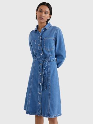 Denim Tommy Hilfiger Slim Fit Denim Women's Dress | TH753NPK