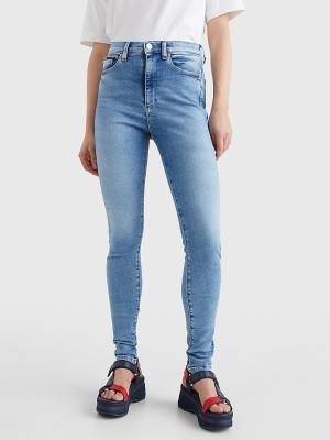 Denim Tommy Hilfiger Sylvia High Rise Super Skinny Women's Jeans | TH139RZW