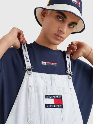 Denim Tommy Hilfiger Tommy Badge Dungarees Men's Jeans | TH892SNB