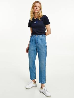 Denim Tommy Hilfiger Tommy Icons Mom Tapered Utility Women's Jeans | TH845XID