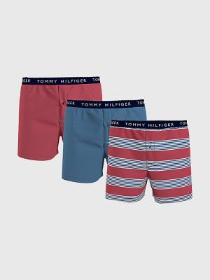 Gold Tommy Hilfiger 3-Pack Logo Waistband Button Fly Boxers Men's Underwear | TH731FSN