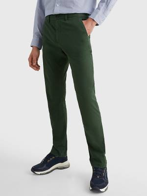 Green Tommy Hilfiger 1985 Essential Straight Chinos Men's Pants | TH871OUJ