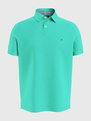 Green Tommy Hilfiger 1985 Essential TH Flex Men's Polo Shirts | TH537EDS