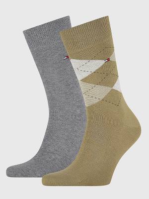 Green Tommy Hilfiger 2-Pack Argyle Mix Men's Socks | TH072LQY