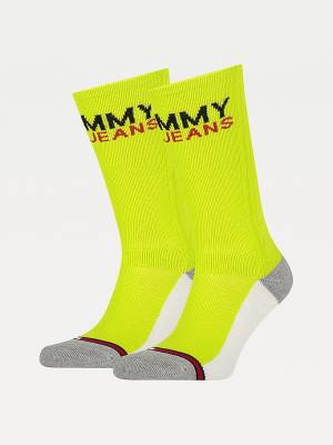 Green Tommy Hilfiger 2-Pack Colour-Blocked Men's Socks | TH302JWV