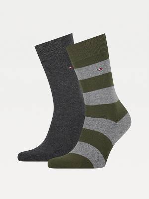 Green Tommy Hilfiger 2-Pack Rugby Men's Socks | TH278SYF