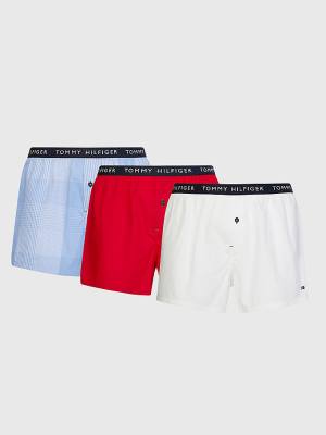 Green Tommy Hilfiger 3-Pack Logo Waistband Button Fly Boxers Men's Underwear | TH561YIB