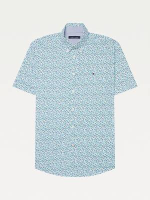 Green Tommy Hilfiger Adaptive Floral Short-Sleeve Regular Fit Men's Shirts | TH280QSH