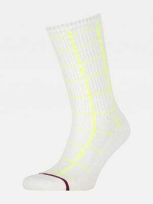 Green Tommy Hilfiger Grid Print Men's Socks | TH407BVK