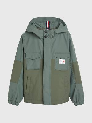 Green Tommy Hilfiger Hooded Surplus Boys' Jackets | TH143FPD