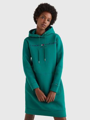 Green Tommy Hilfiger Logo Women's Dress | TH052GQY