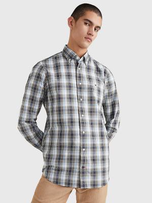 Green Tommy Hilfiger Madras Check Regular Fit Men's Shirts | TH758LXM