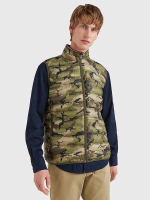 Green Tommy Hilfiger TH Warm Packable Padded Gilet Men's Coats | TH915OEX