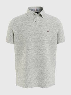 Grey Tommy Hilfiger 1985 Essential TH Flex Men's Polo Shirts | TH786WDH