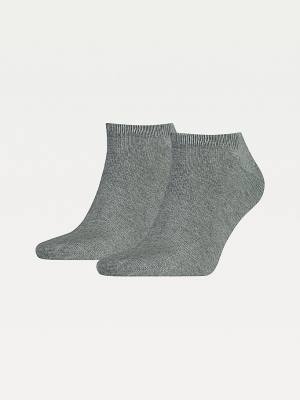 Grey Tommy Hilfiger 2-Pack Flag Trainer Men's Socks | TH653DJV