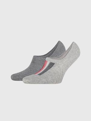 Grey Tommy Hilfiger 2-Pack High Cut Footie Men's Socks | TH127JRM