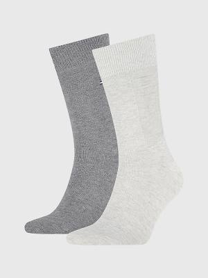 Grey Tommy Hilfiger 2-Pack Logo Block Men's Socks | TH278MAL