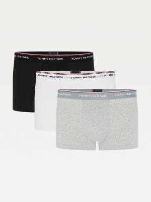 Grey Tommy Hilfiger 3-Pack Premium Logo Waistband Trunks Men's Underwear | TH023PJD