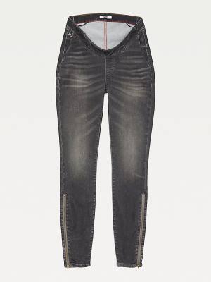 Grey Tommy Hilfiger Adaptive Natalia Ultra High Rise Denim Leggings Women's Jeans | TH940CBD