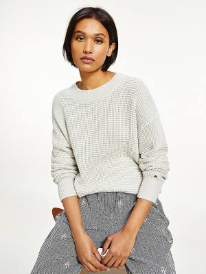 Grey Tommy Hilfiger Alpaca Wool Relaxed Fit Jumper Women's Sweaters | TH392RVE