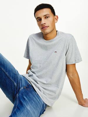 Grey Tommy Hilfiger Classics Organic Cotton Men's T Shirts | TH396KTO