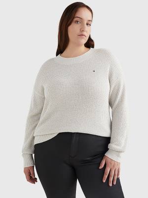 Grey Tommy Hilfiger Curve Alpaca Wool Relaxed Fit Jumper Women's Sweaters | TH874WVB