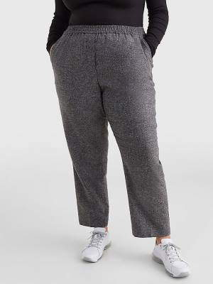 Grey Tommy Hilfiger Curve Tapered Pull-On Women's Pants | TH917LIJ