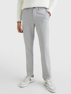 Grey Tommy Hilfiger Denton Printed Straight Fit Men's Pants | TH145SIN