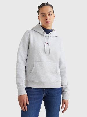 Grey Tommy Hilfiger Essential Logo Women's Hoodie | TH346OYX